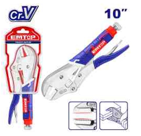 10" Straight Jaw Plier Cr-V Nickel Plated 0–50mm Soft Handle